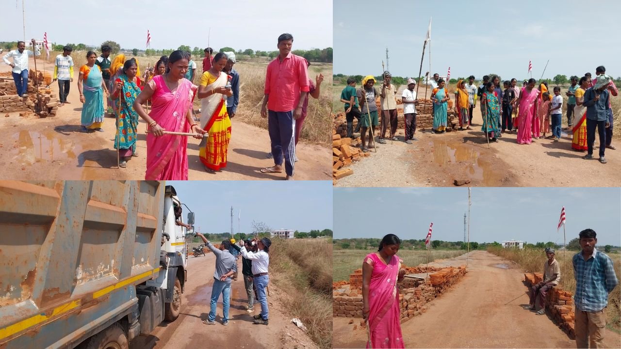 लोहरदगा में नहीं थम रहा बॉक्साइट परिवहन विवाद, ग्रामीणों ने सड़क को किया जाम