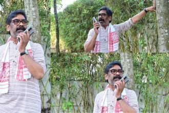 हेमंत सोरेन के हेलीकाप्टर को असम में उड़ने की नहीं मिली अनुमति, फोन के माध्यम से सभा को किया संबोधित