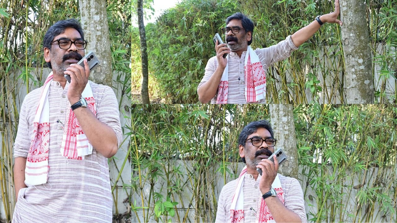 हेमंत सोरेन के हेलीकाप्टर को असम में उड़ने की नहीं मिली अनुमति, फोन के माध्यम से सभा को किया संबोधित