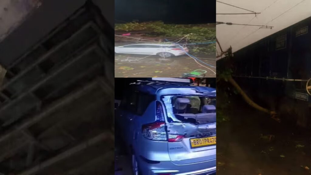 बिहार में आंधी-तूफान का कहर, पटना में निर्माणाधीन बिल्डिंग की दीवार गिरी, रघुनाथपुर में रेलवे ट्रैक और बक्सर में ई-रिक्शा पर गिरा पेड़