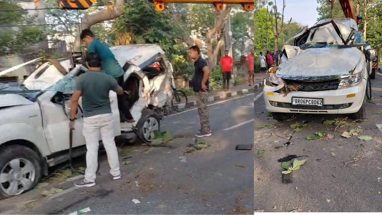 लोहरदगा में रफ्तार का कहर, SP आवास के पास कार डिवाइडर पर चढ़ी, एक की मौत, चार घायल