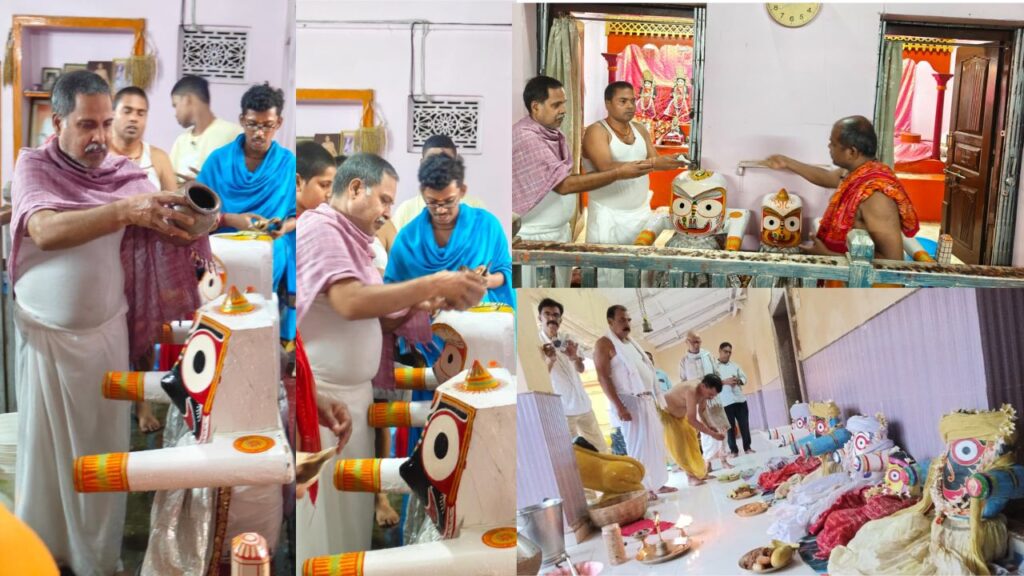 महा स्नान के बाद एकांतवास में गए महाप्रभु, 15 को रथ पर देंगे दर्शन,लोहरदगा ठाकुरबाड़ी मंदिर में सभी विग्रहों को कराया गया महा स्नान