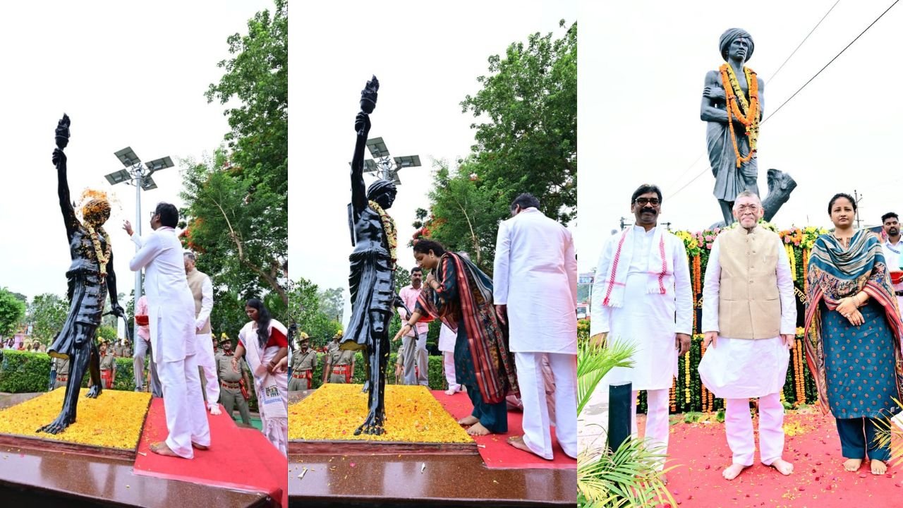 बिरसा मुंडा के पुण्यतिथि पर समाधि स्थल पहुंचे राज्यपाल संतोष गंगवार और मुख्यमंत्री हेमंत सोरेन, धरती आबा के बलिदान को किया याद