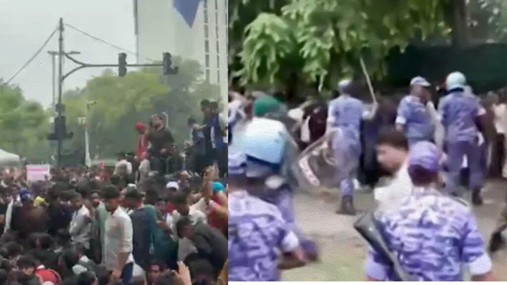 CJP Sansad March: कॉकरोच जनता पार्टी के संसद मार्च से पहले जंतर-मंतर पर हंगामा, धक्कामुक्की के बाद रैपिड एक्शन फोर्स का लाठीचार्ज
