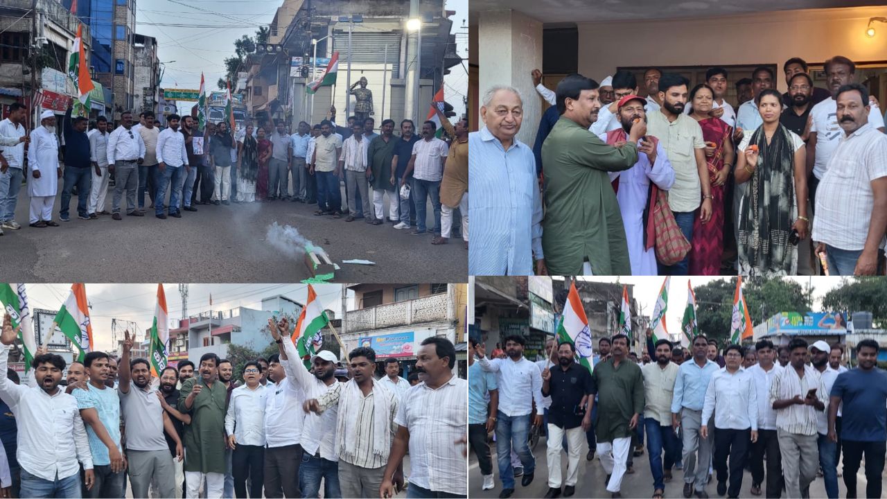 केंद्रीय शिक्षा मंत्री धर्मेंद्र प्रधान के इस्तीफे पर लोहरदगा कांग्रेस का जश्न, मिठाई बांटी और पटाखे फोड़े, बोले- युवाओं के संघर्ष की हुई जीत