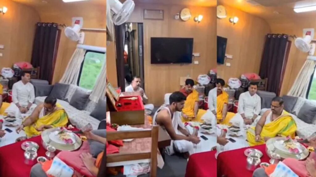 'हनीमून सुइट' के बाद अब ट्रेन में पूजा-पाठ का VIDEO आया सामने, रेलवे ने दिया चौंकाने वाला जवाब