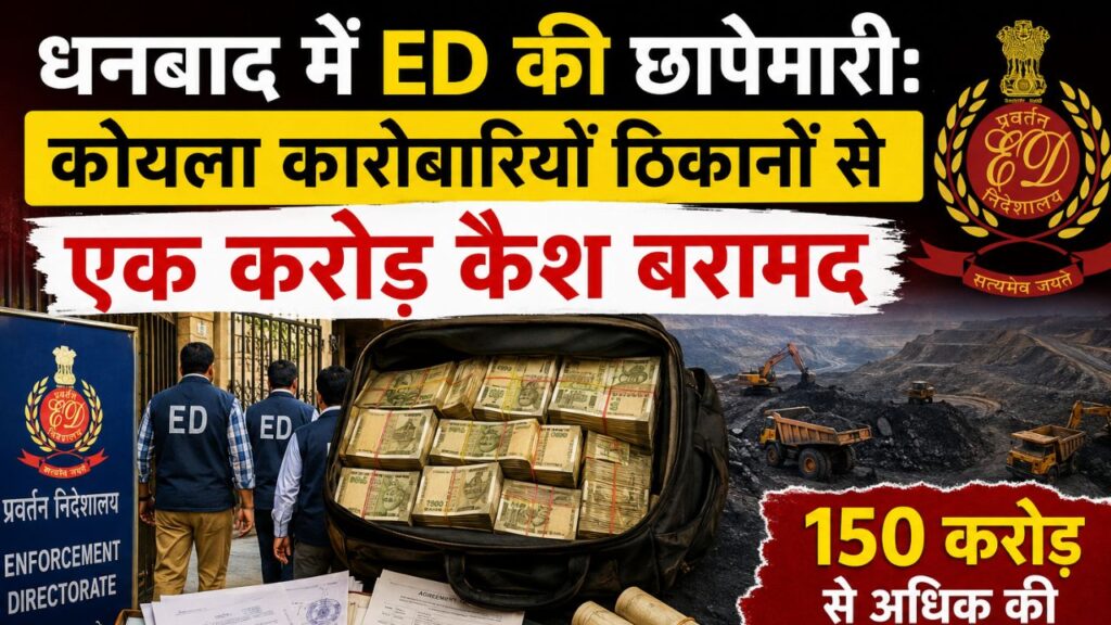 धनबाद में ED की छापेमारीः कोयला कारोबारियों ठिकानों से एक करोड़ कैश बरामद, 150 करोड़ से अधिक की बेनामी संपत्ति का पता चला