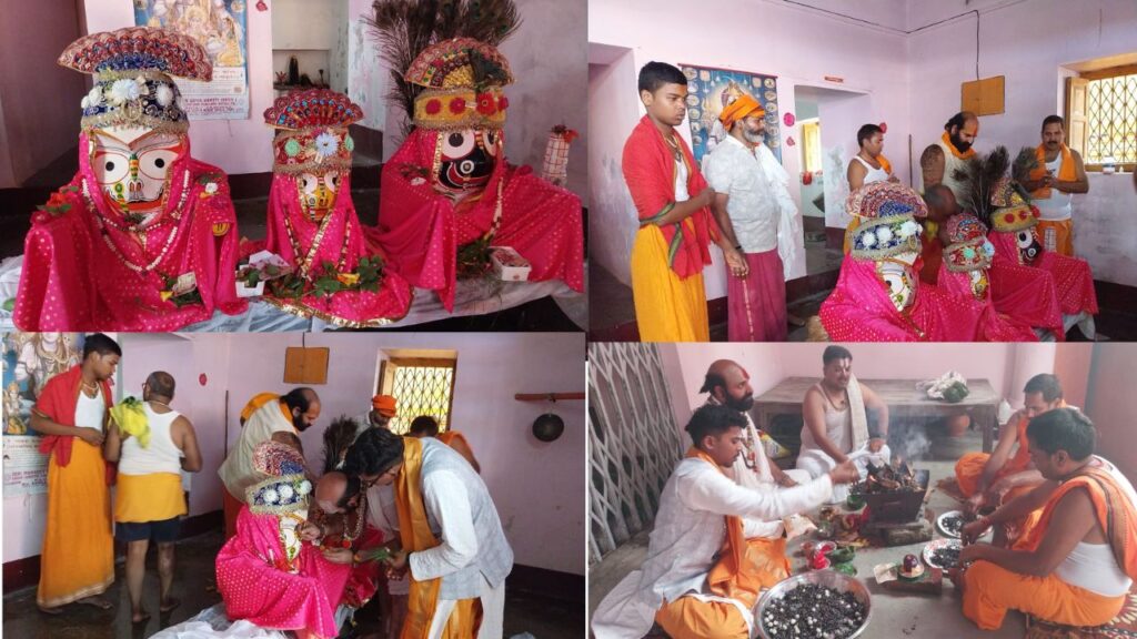 लोहरदगा ठाकुरबाड़ी मंदिर में भगवान जगन्नाथ, बलभद्र एवं देवी सुभद्रा का नेत्रदान उत्सव संपन्न, भव्य पूजा-हवन एवं भंडारे का आयोजन