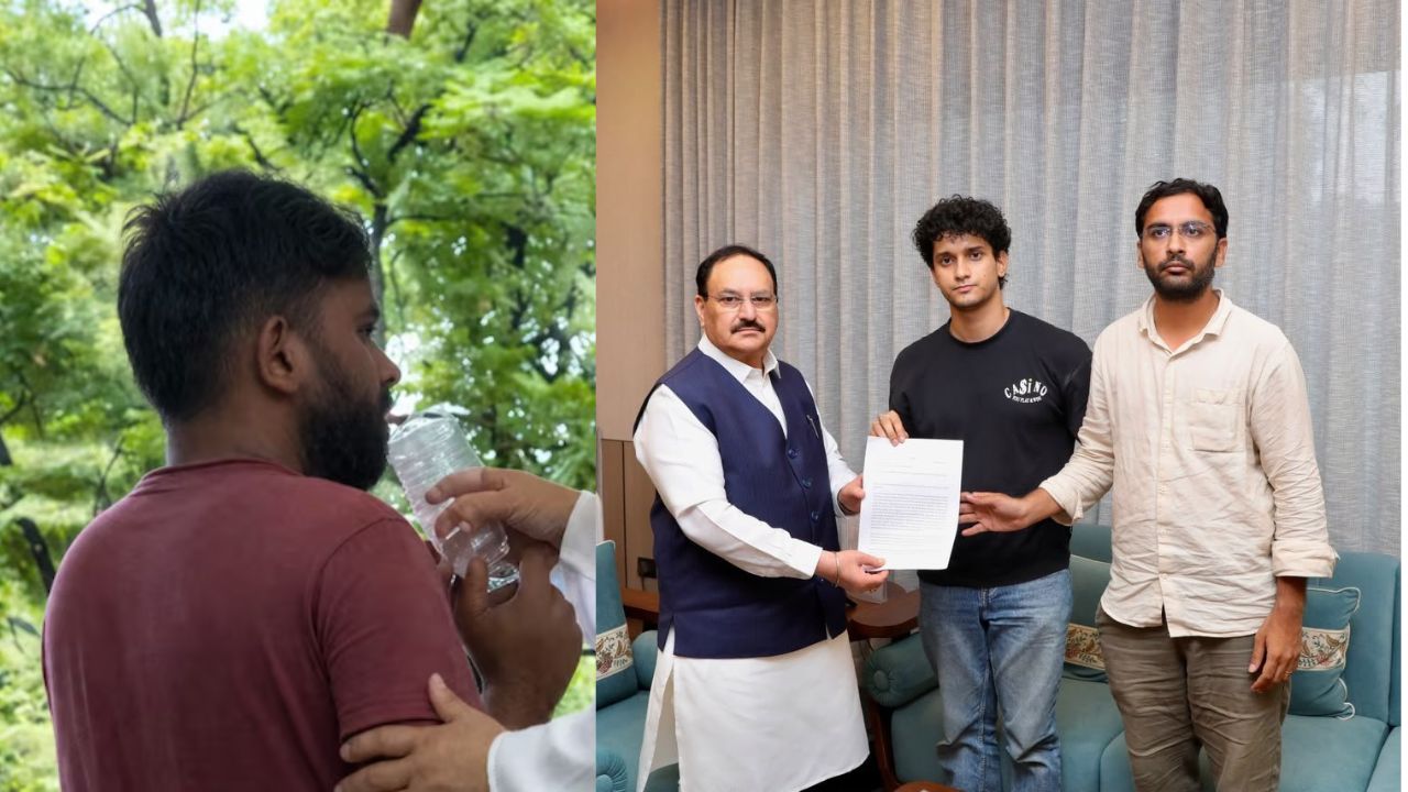 अभिजीत दिपके ने अपनी भूख हड़ताल खत्म की,CJP डेलिगेशन ने केंद्रीय मंत्री जेपी नड्डा को ज्ञापन सौंपा, संसद भवन के सामने प्रदर्शनकारियों पर दागे गए आंसू गैस के गोले