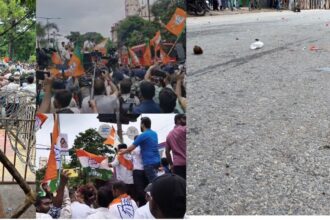 रांची में प्रदर्शन के दौरान भिड़े बीजेपी-कांग्रेस के कार्यकर्ता, एक-दूसरे पर फेंके टमाटर-अंडे और पत्थर