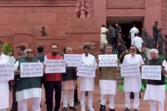 झारखंड में JPSC-JSSC और उत्पाद सिपाही भर्ती परीक्षा को लेकर BJP सांसदों का विरोध प्रदर्शन, संसद भवन परिसर में की नारेबाजी