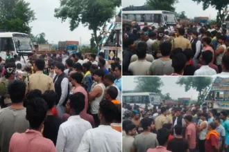 पलामू में चियांकी हाईवे निर्माण को लेकर बवाल, ग्रामीणों और पुलिस के बीच हिंसक झड़प, पथराव से दो जवान घायल