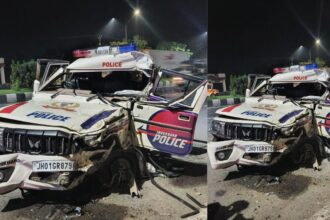 धनबाद के बरवाअड्डा थाना क्षेत्र में भीषण सड़क दुर्घटना, झारखंड पुलिस के एक जवान की मौत, तीन जवान घायल
