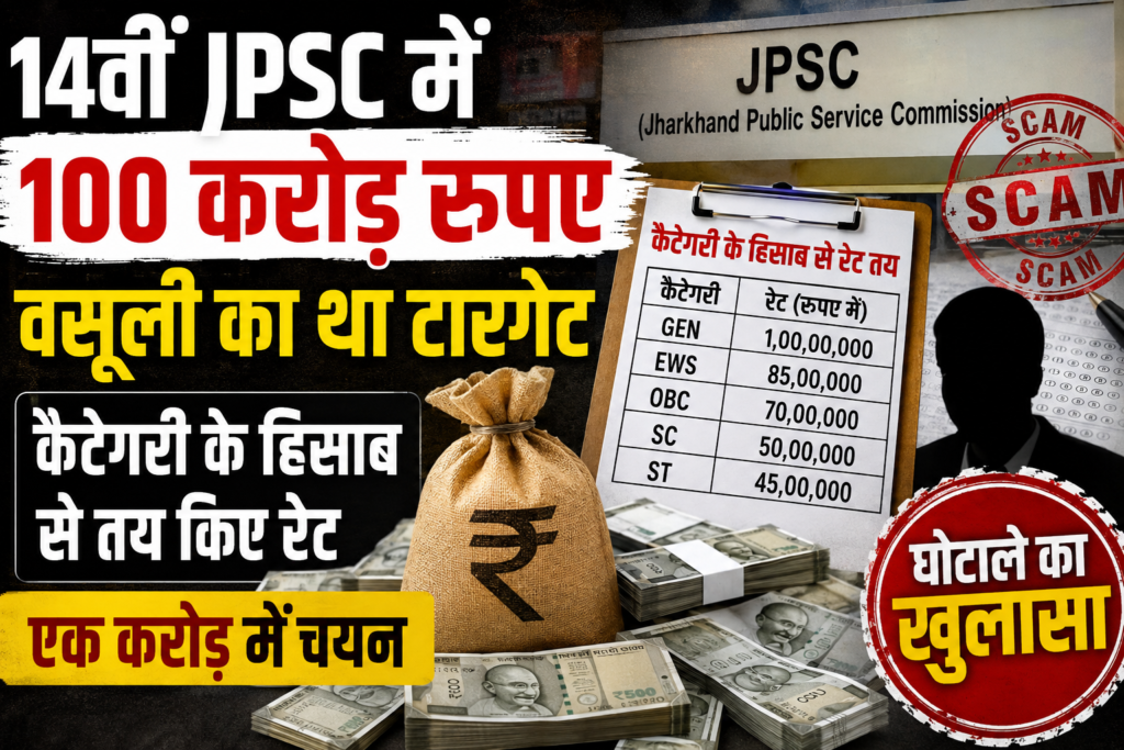 14वीं JPSC में 100 करोड़ रुपए वसूली का था टारगेट, कैटेगरी के हिसाब से तय किए रेट, एक करोड़ में चयन, बुद्धेश्वर से CID की पूछताछ में खुलासा