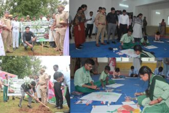 विश्व आदिवासी दिवस के उपलक्ष में लोहरदगा DC-SP ने किया पौधरोपण, बच्चों के पेंटिंग प्रतियोगिता में पहुंचकर बढ़ाया हौसला