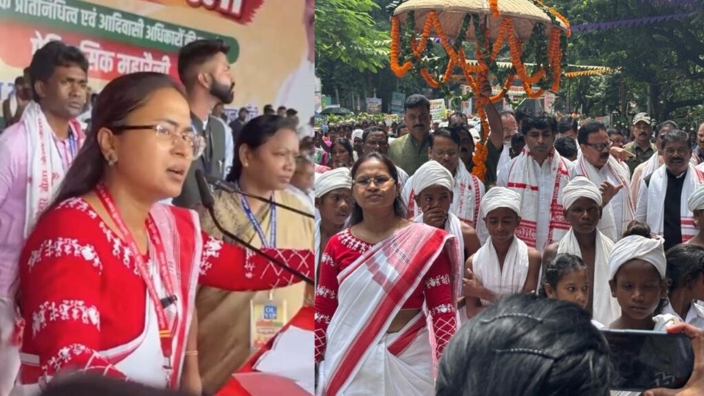 आदिवासी एकता महाजुटान रैली में उमड़ी भारी भीड़, मंत्री शिल्पी नेहा तिर्की ने कहा-दिल्ली वालों देख लोग आदिवासी समाज की एकजुटता
