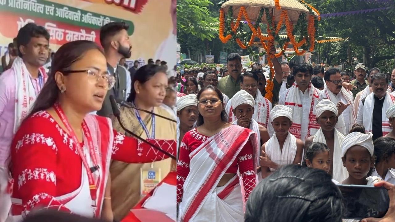 आदिवासी एकता महाजुटान रैली में उमड़ी भारी भीड़, मंत्री शिल्पी नेहा तिर्की ने कहा-दिल्ली वालों देख लोग आदिवासी समाज की एकजुटता