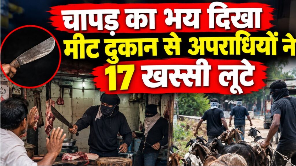 धनबाद के मीट दुकान से 17 खस्सी की लूट, चापड़ का भय दिखाकर दिया वारदात को अंजाम