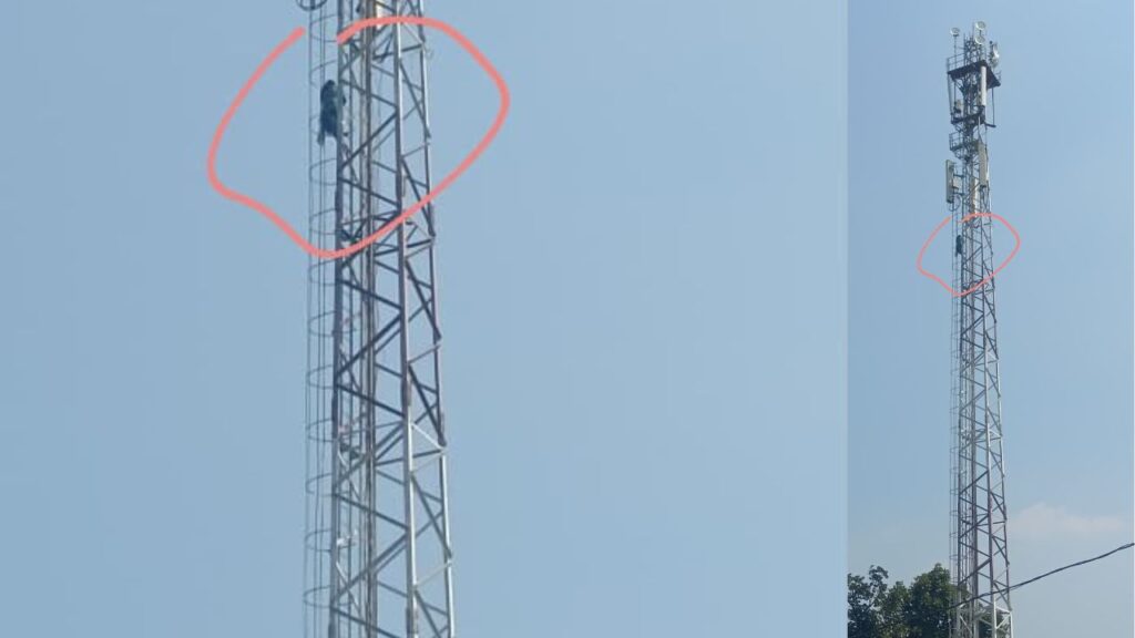 पलामू में मोबाइल टावर पर चढ़ी प्रेमिका नाबालिग, प्रेमी से शादी की शादी की जिद्द