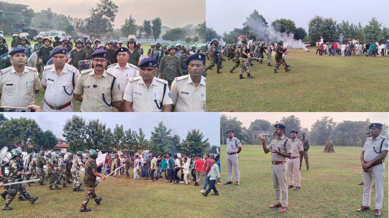 दुर्गा पूजा में उपद्रव किया तो खैर नहीं, लोहरदगा पुलिस ने किया शक्ति प्रदर्शन मॉक ड्रिल में आंसू गैस, वाटर कैनन और लाठीचार्ज का अभ्यास