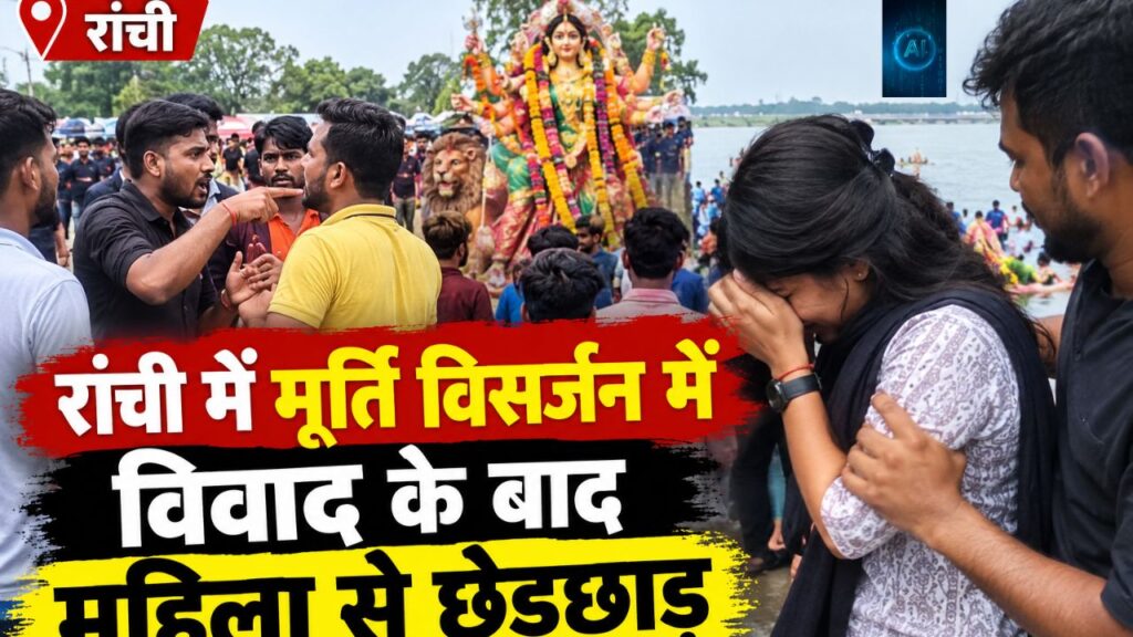 रांची में मूर्ति विसर्जन में विवाद के बाद महिला से छेड़छाड़, डैम में धक्का देने का प्रयास