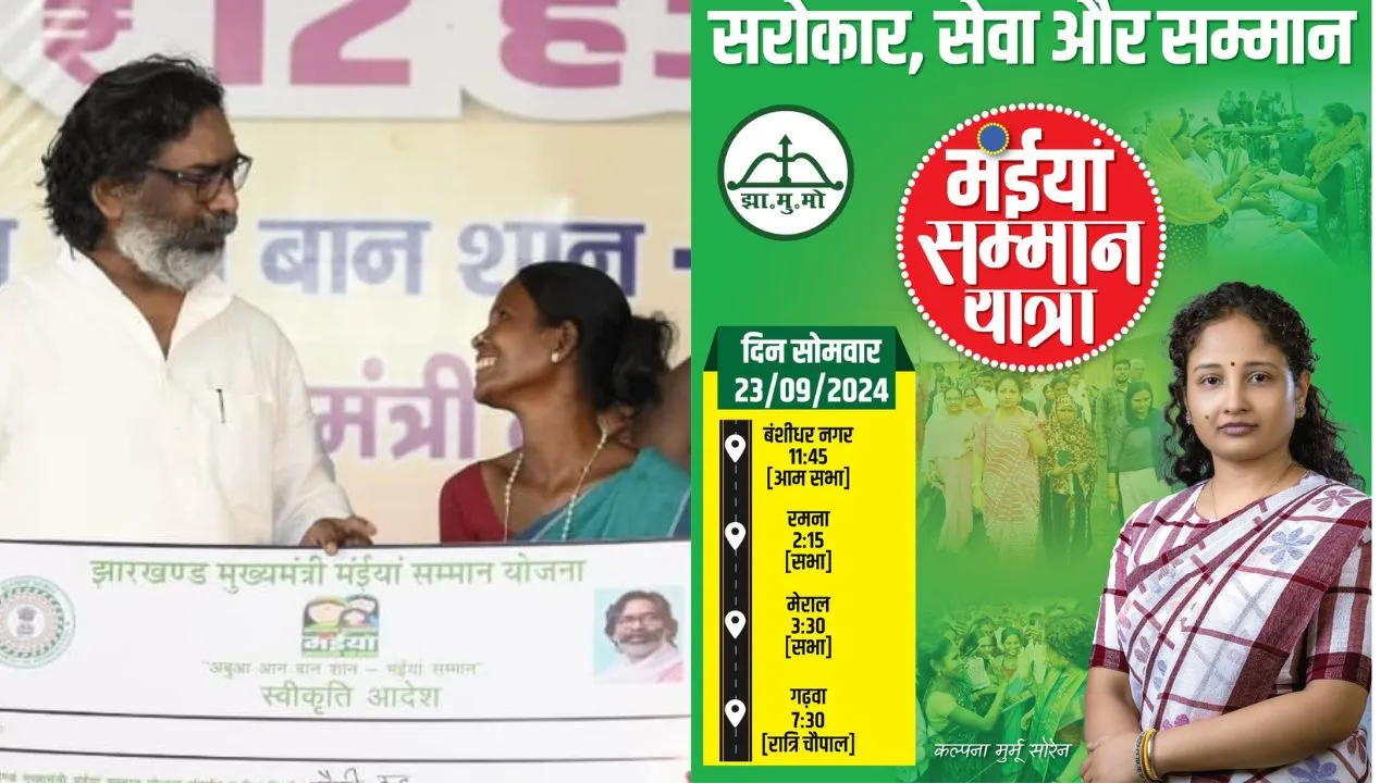 झारखंड मुख्यमंत्री मंईयां सम्मान योजना में बढ़ेगी सहायता राशि, कल्पना शुरू करेंगी आज से आभार यात्रा 35 झारखंड मुख्यमंत्री मंईयां सम्मान योजना में बढ़ेगी सहायता राशि, हेमंत सोरेन करेंगे घोषणा, कल्पना शुरू करेंगी आज से आभार यात्रा