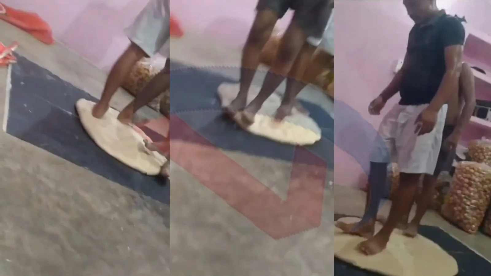 जिस गोलगप्पे के हैं आप दीवाने, उसका आटा पैरों से था गूंथता,वीडियो देखकर चौक जाएंगे 25 गोलगप्पा का स्वाद बढ़ाने पैर से आटा गूंथने का वीडियो हुआ वायरल, पुलिस ने दो युवकों को लिया हिरासत